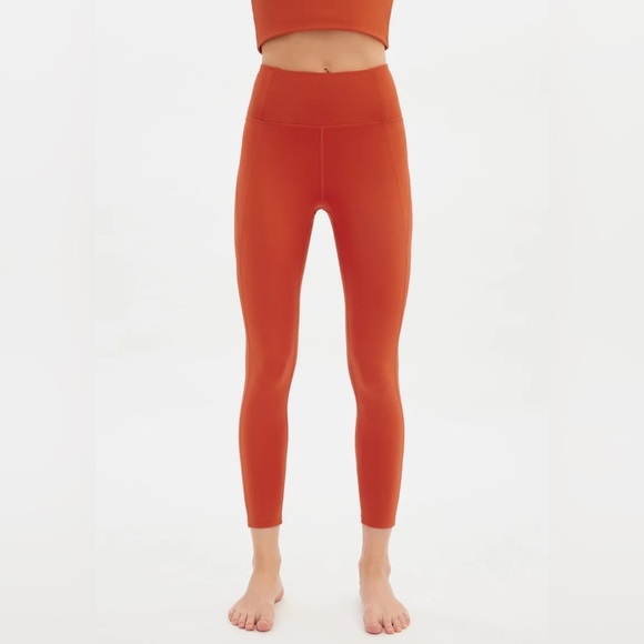 Girlfriend Collective High-Waisted Orange Leggings Yoga Pants Size Small - Picture 12 of 13